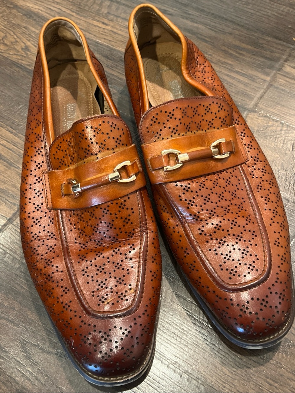 Stacy Adams Winden Men's Perfed Slip On Loafer Sz. 13 Brown Leather